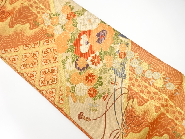 JAPANESE FUKURO OBI / SAGANISHIKI / WOVEN CLASSICAL PATTERN